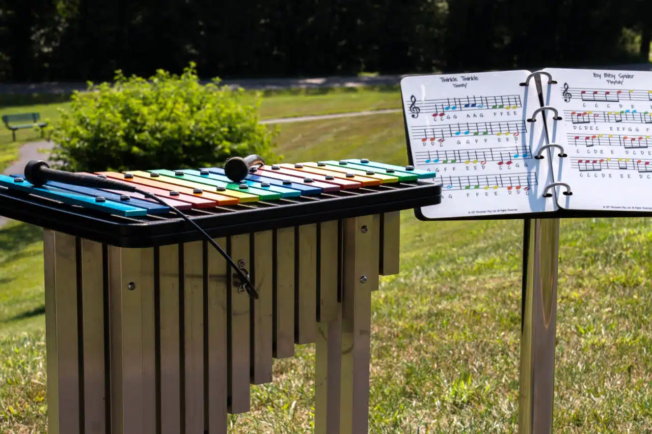 A xylophone in the Soundgarden at Meade County Public Library